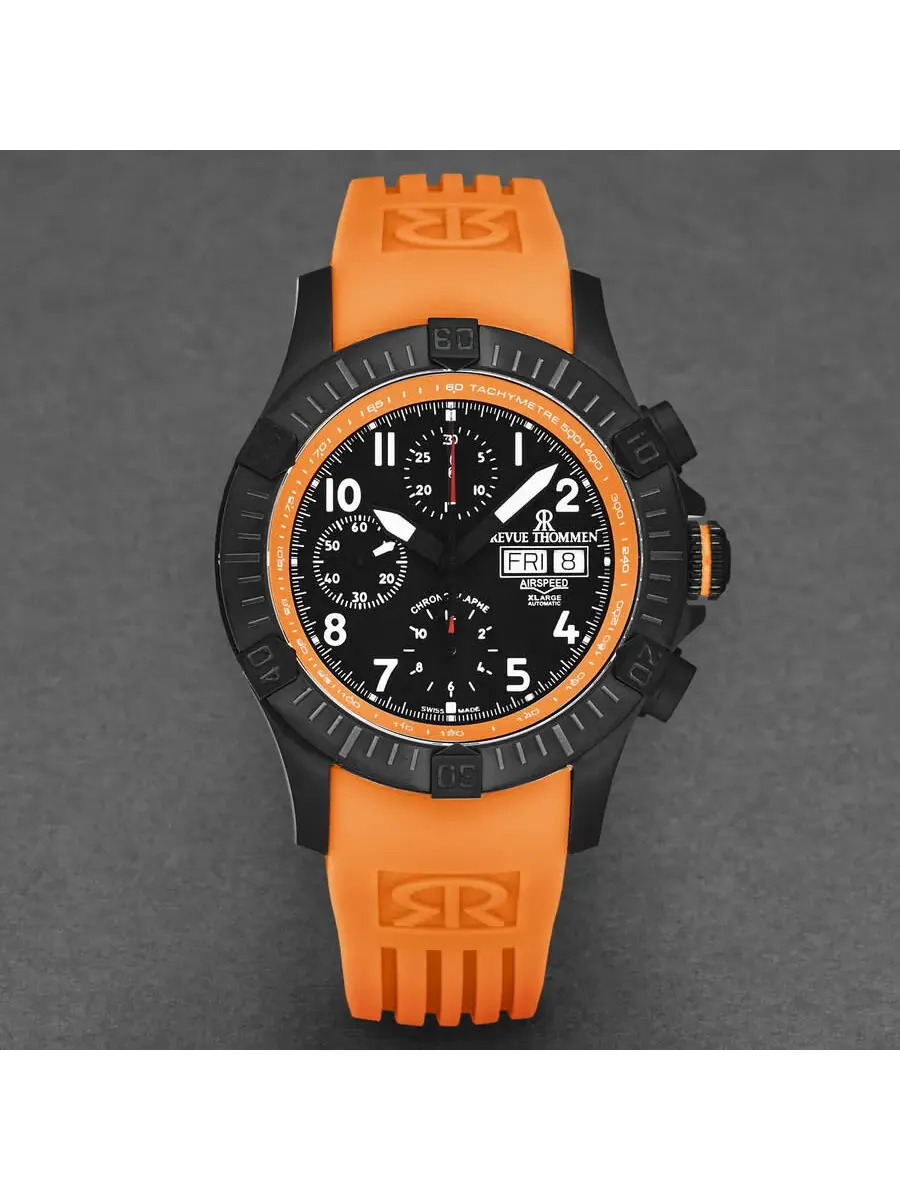Мужские часы Revue Thommen Air Speed Chronograph с черным циферблатом 16071.6779 — изображение 4 из 7, оттенок черный