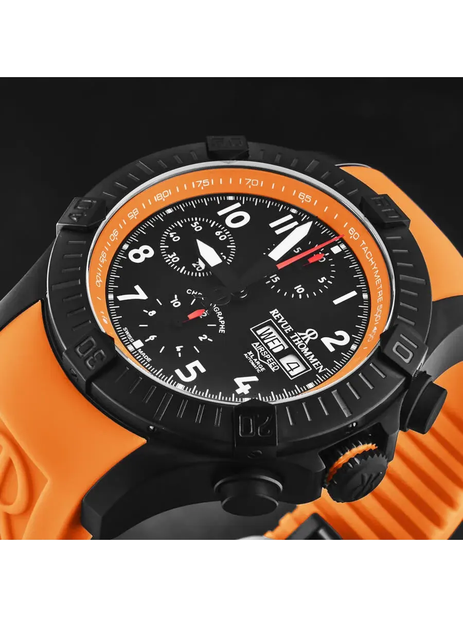 Мужские часы Revue Thommen Air Speed Chronograph с черным циферблатом 16071.6779 — изображение 7 из 7, оттенок черный