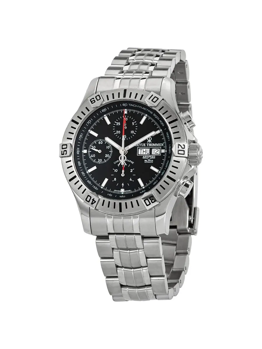 Мужские часы Revue Thommen Airspeed XLarge Chronograph Automatic с черным циферблатом 16071.6139 — изображение 1 из 3