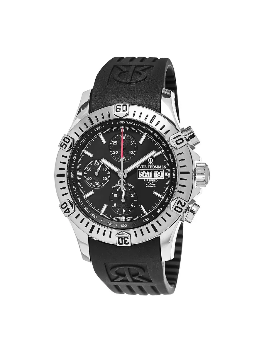 Мужские часы Revue Thommen Air Speed XL Chronograph Automatic с черным циферблатом 16071.6839 — изображение 1 из 4
