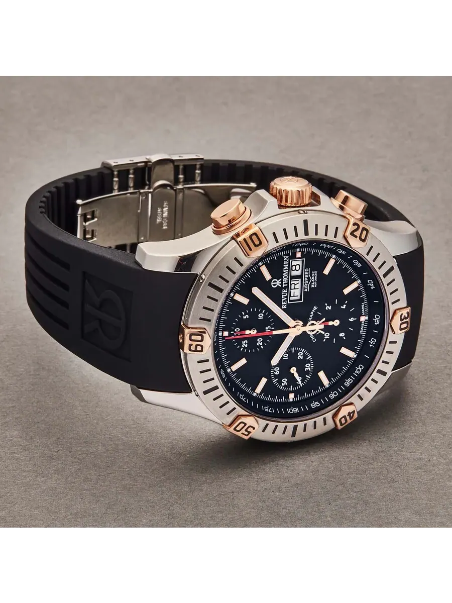 Мужские часы Revue Thommen Air Speed XL Chronograph Automatic с черным циферблатом 16071.6859 — изображение 2 из 4