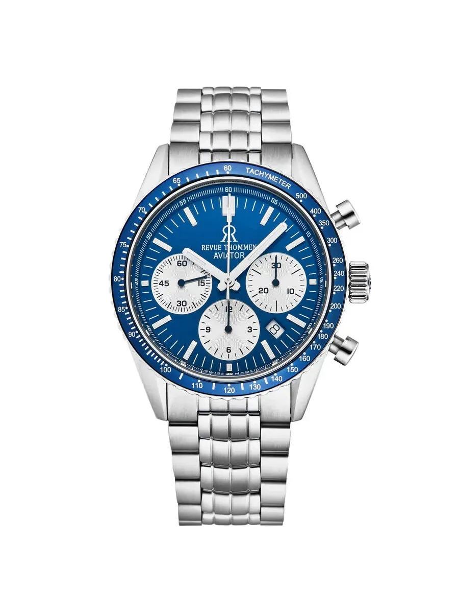 Мужские часы Revue Thommen Aviator Chronograph Automatic с синим циферблатом 17000.6135 — изображение 1 из 4