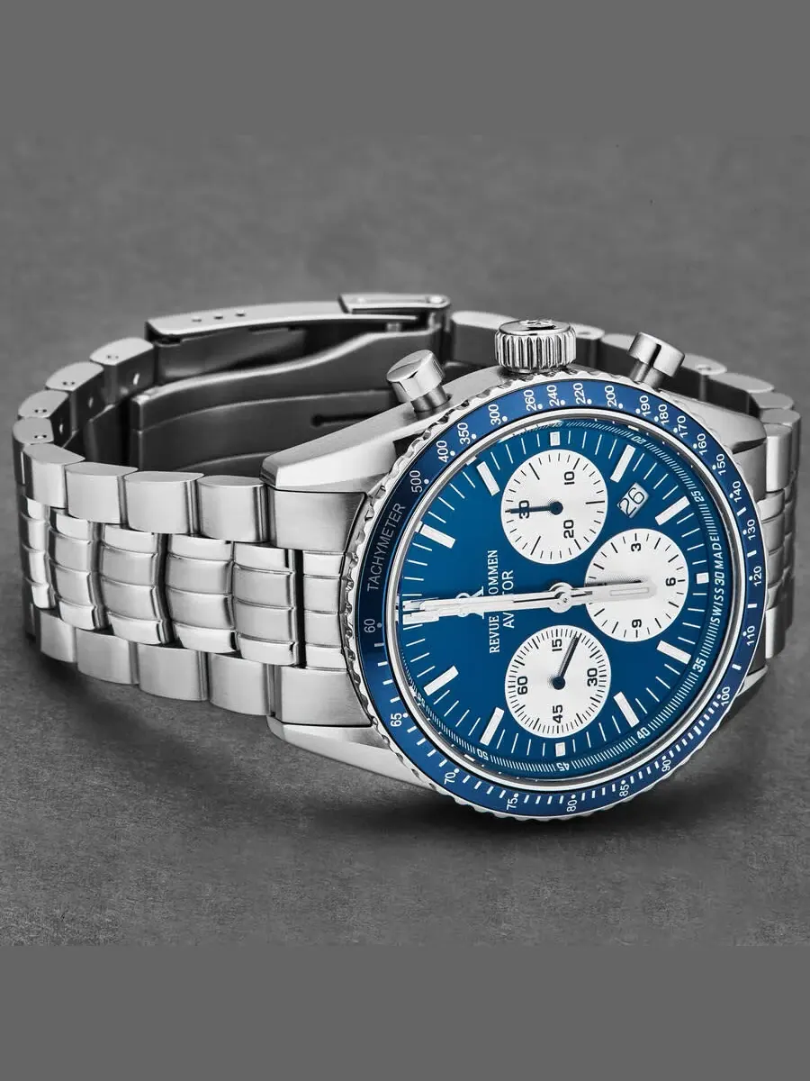 Мужские часы Revue Thommen Aviator Chronograph Automatic с синим циферблатом 17000.6135 — изображение 2 из 4