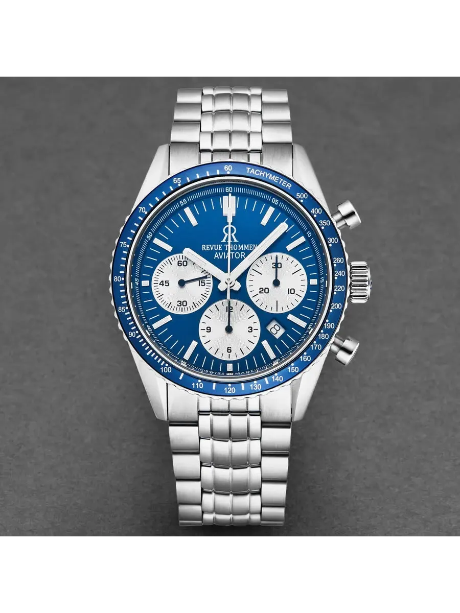 Мужские часы Revue Thommen Aviator Chronograph Automatic с синим циферблатом 17000.6135 — изображение 4 из 4