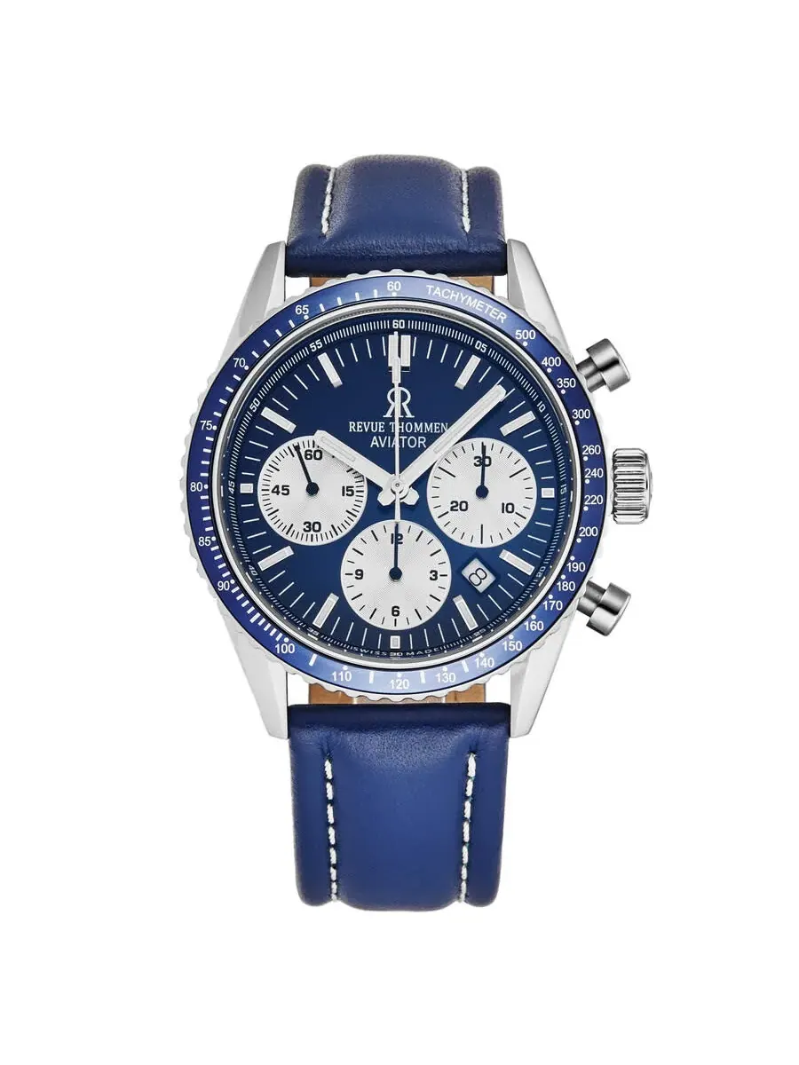 Мужские часы Revue Thommen Aviator Chronograph Automatic с синим циферблатом 17000.6535 — изображение 1 из 4