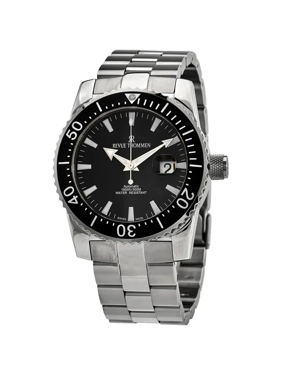 Мужские часы Revue Thommen Diver Automatic с черным циферблатом 17030.2137 — изображение 1 из 3, оттенок черный