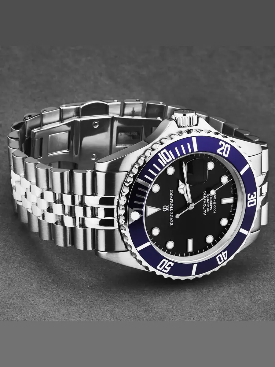 Мужские часы Revue Thommen Diver Automatic с черным циферблатом 17571.2235 — изображение 2 из 7, оттенок серебряный