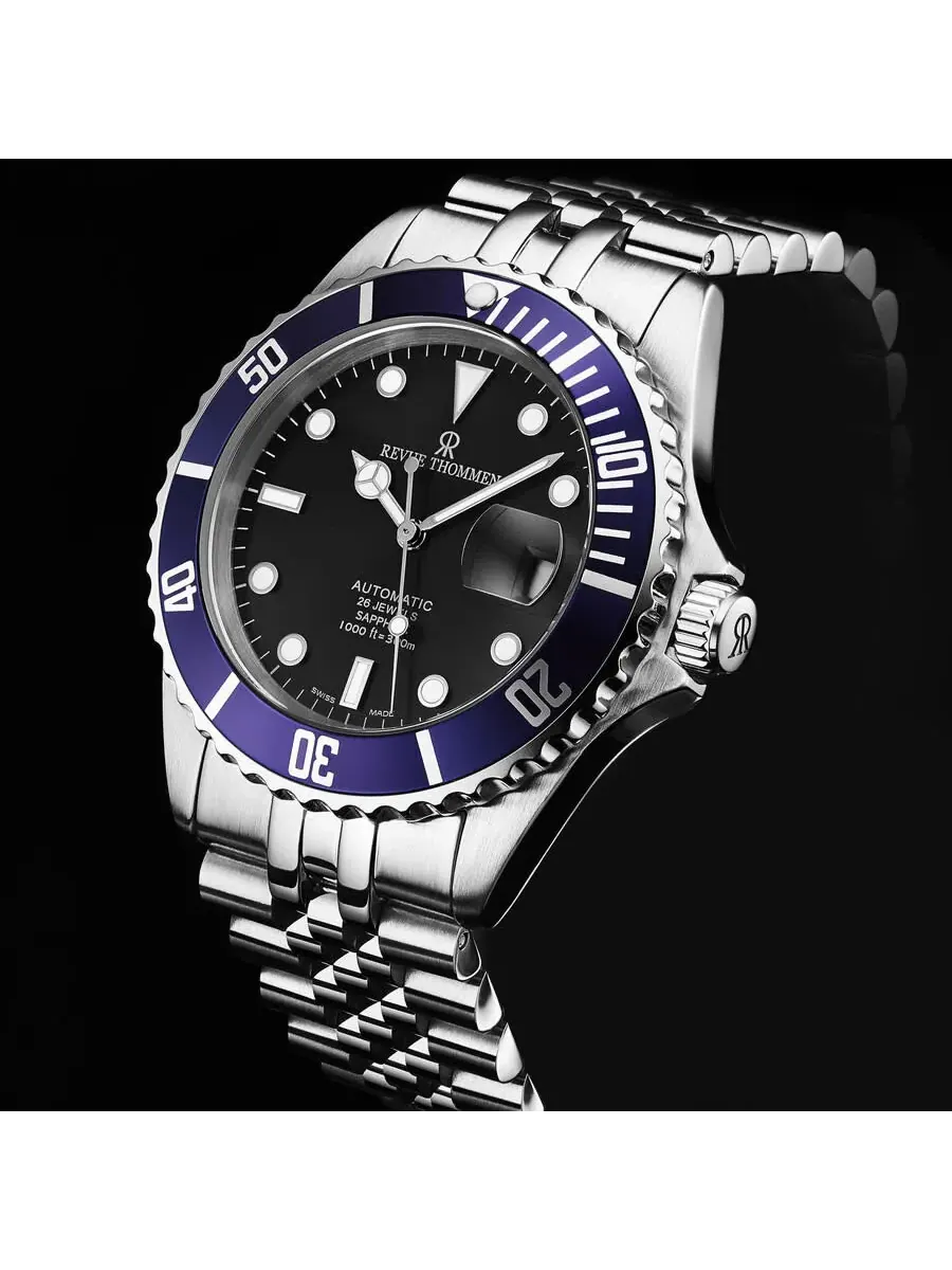 Мужские часы Revue Thommen Diver Automatic с черным циферблатом 17571.2235 — изображение 5 из 7, оттенок серебряный