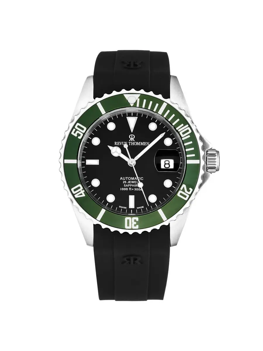 Мужские часы Revue Thommen Diver Automatic с черным циферблатом 17571.2834 — изображение 1 из 6, оттенок серебряный