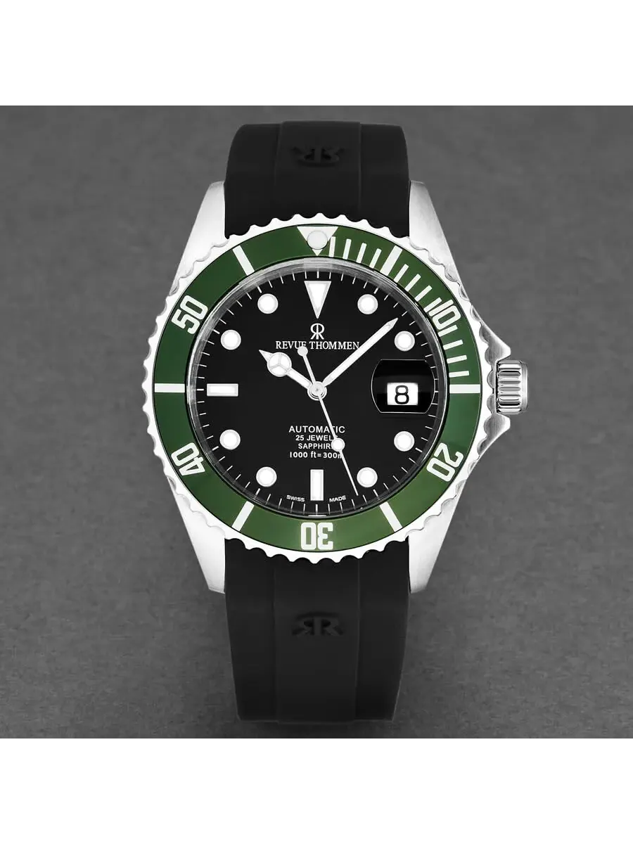 Мужские часы Revue Thommen Diver Automatic с черным циферблатом 17571.2834 — изображение 4 из 6, оттенок серебряный