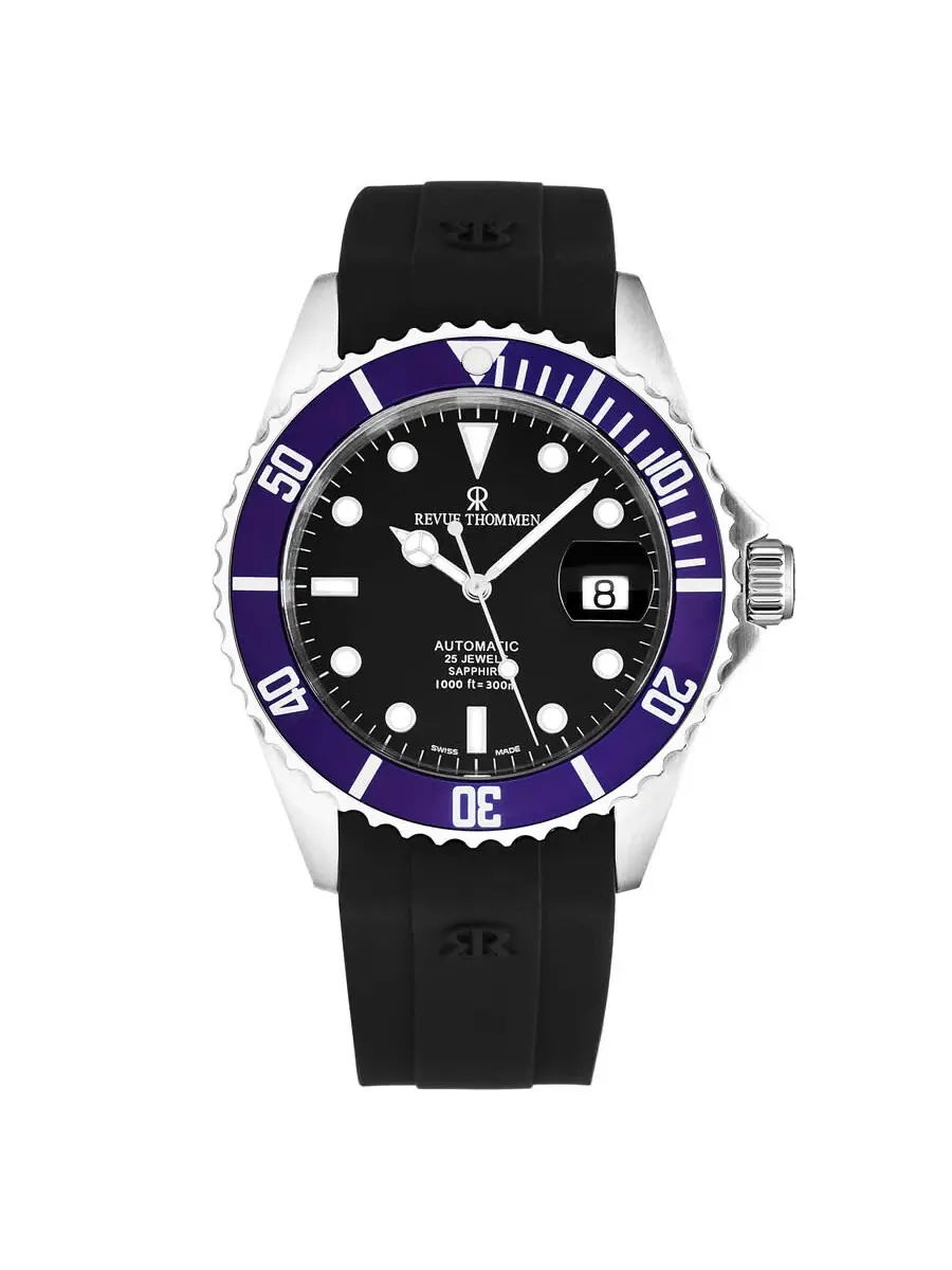 Мужские часы Revue Thommen Diver Automatic с черным циферблатом 17571.2835 — изображение 1 из 6, оттенок серебряный