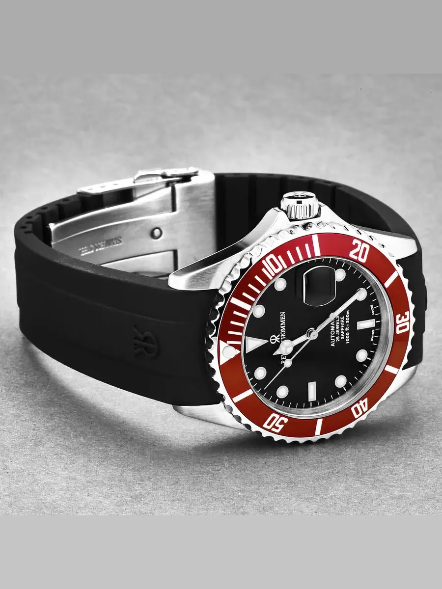 Мужские часы Revue Thommen Diver Automatic с черным циферблатом 17571.2836 — изображение 2 из 6, оттенок красный