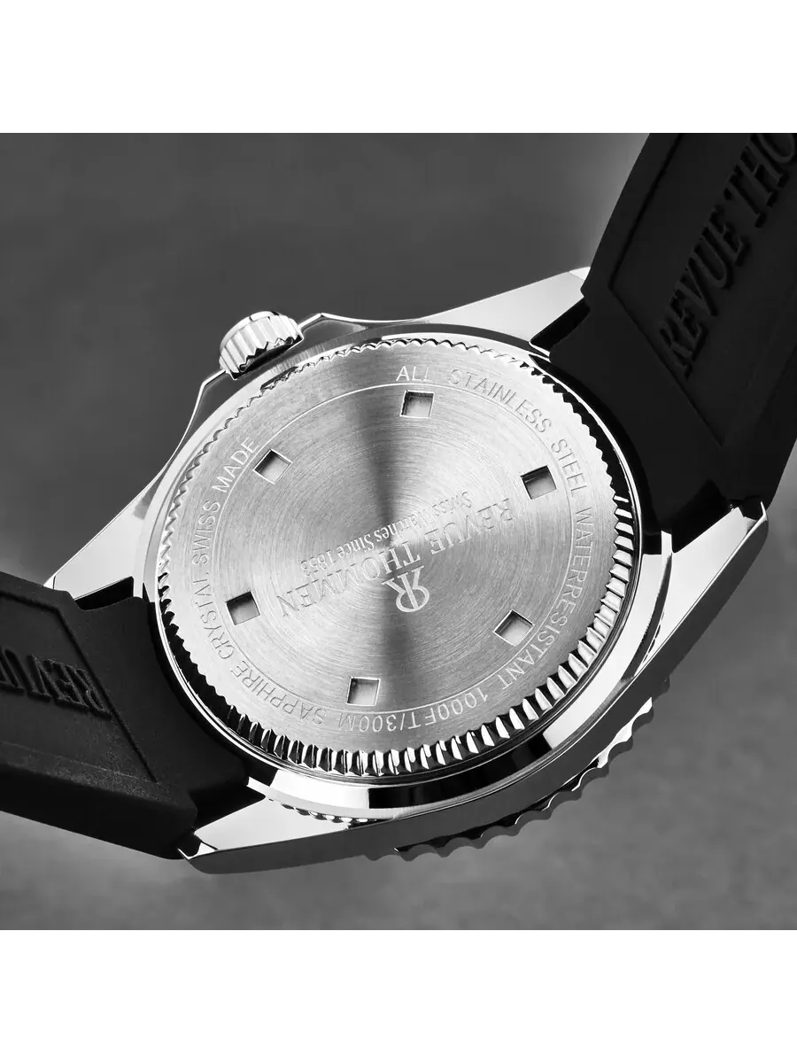 Мужские часы Revue Thommen Diver Automatic с черным циферблатом 17571.2837 — изображение 6 из 6, оттенок серебряный