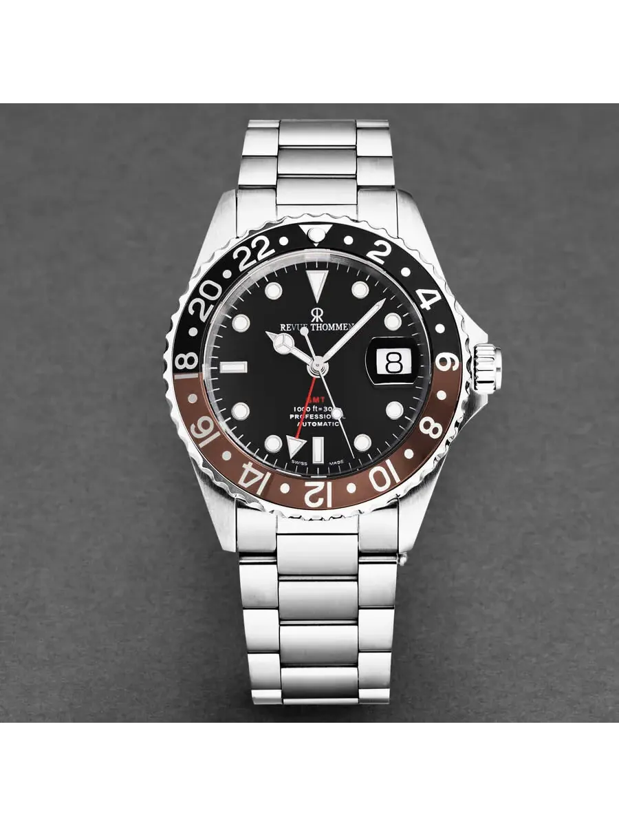 Мужские часы Revue Thommen Diver Automatic с черным циферблатом 17572.2139 — изображение 4 из 7, оттенок коричневый