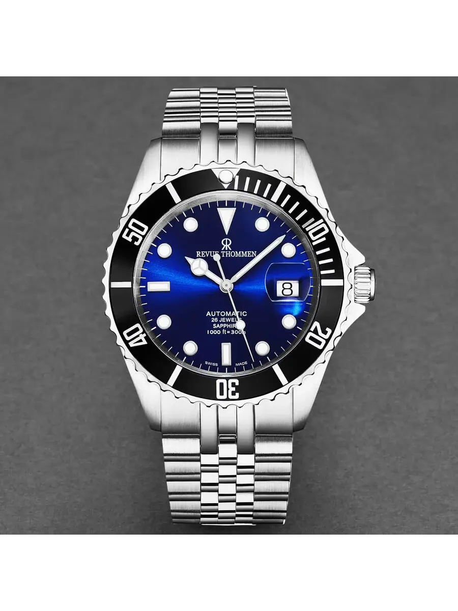 Мужские часы Revue Thommen Diver Automatic с синим циферблатом 17571.2223 — изображение 4 из 7, оттенок черный