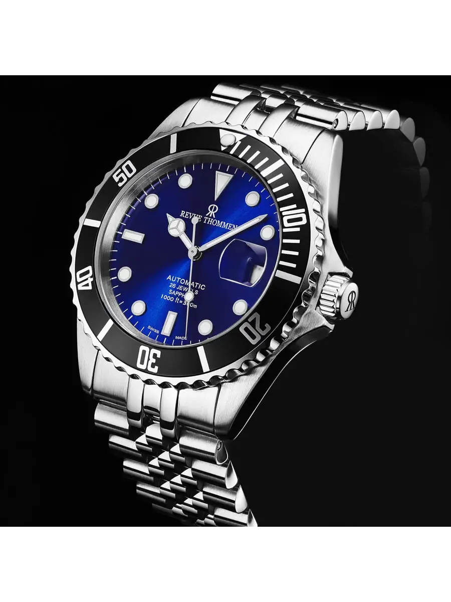 Мужские часы Revue Thommen Diver Automatic с синим циферблатом 17571.2223 — изображение 5 из 7, оттенок черный