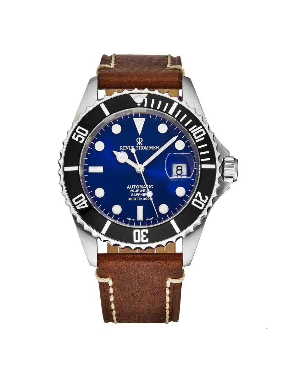 Мужские часы Revue Thommen Diver Automatic с синим циферблатом 17571.2523 — изображение 1 из 3, оттенок серебряный