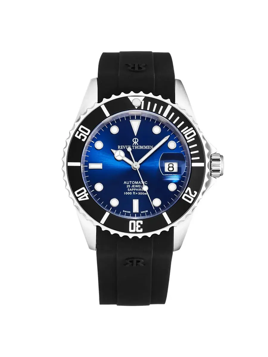 Мужские часы Revue Thommen Diver Automatic с синим циферблатом 17571.2823 — изображение 1 из 6, оттенок серебряный