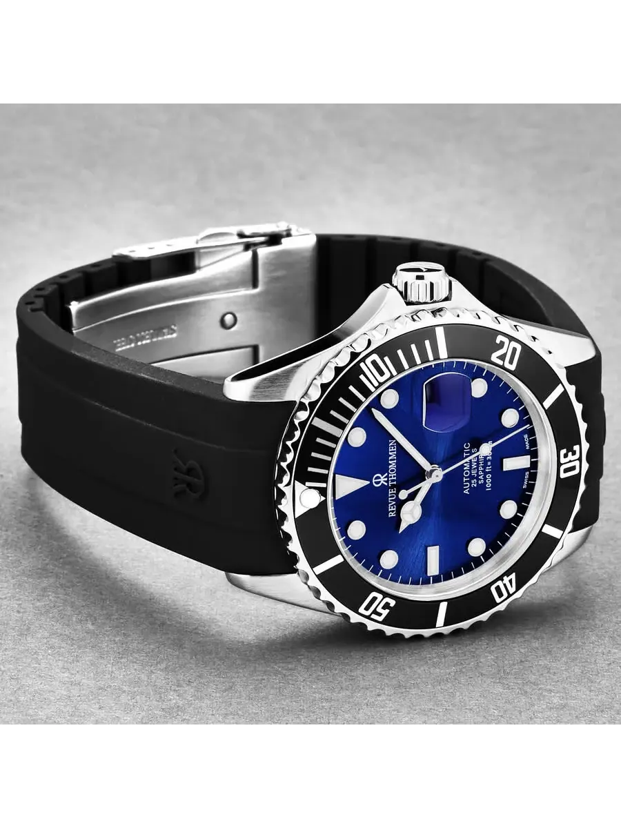 Мужские часы Revue Thommen Diver Automatic с синим циферблатом 17571.2823 — изображение 2 из 6, оттенок серебряный