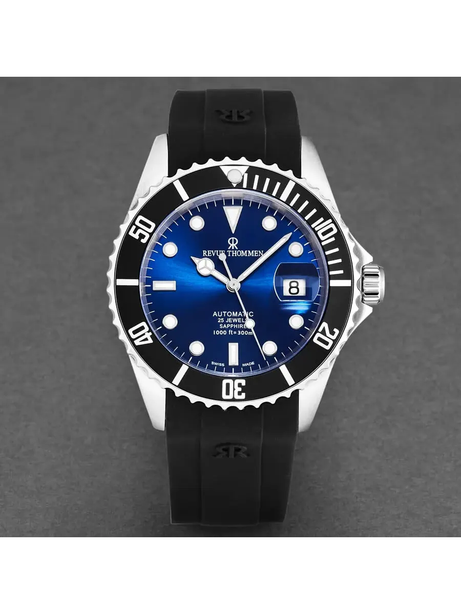 Мужские часы Revue Thommen Diver Automatic с синим циферблатом 17571.2823 — изображение 4 из 6, оттенок серебряный