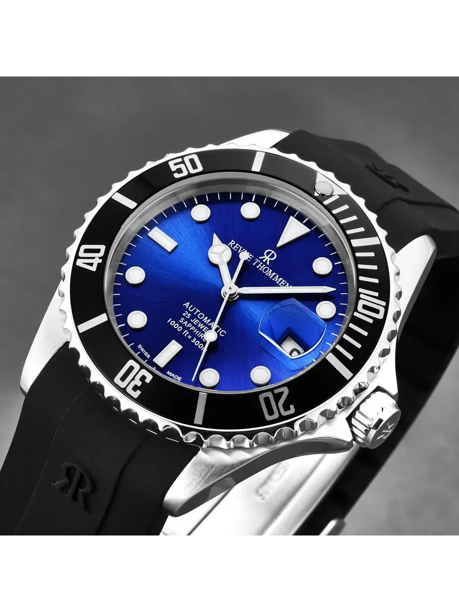 Мужские часы Revue Thommen Diver Automatic с синим циферблатом 17571.2823 — изображение 5 из 6, оттенок серебряный