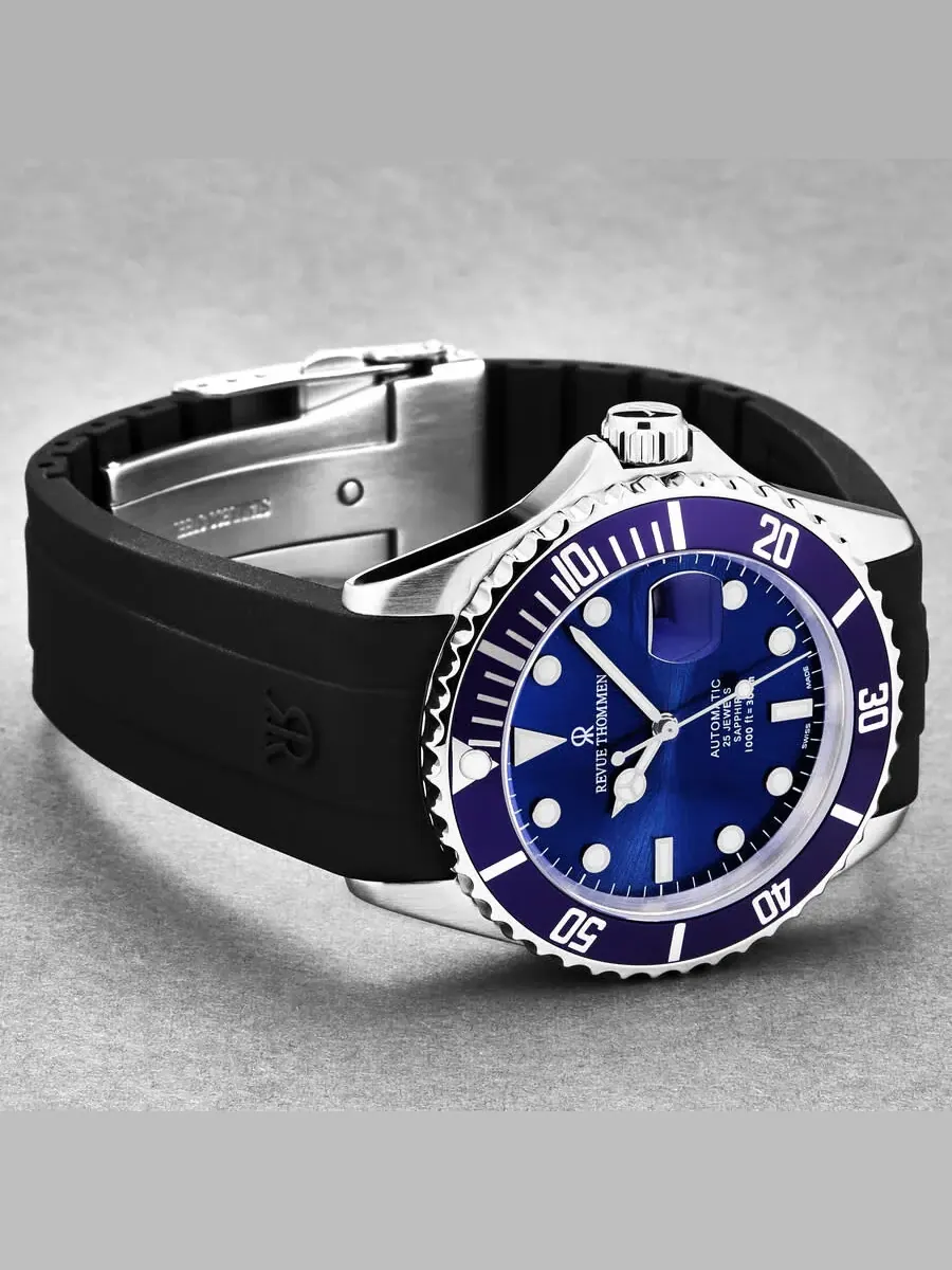 Мужские часы Revue Thommen Diver Automatic с синим циферблатом 17571.2828 — изображение 2 из 6, оттенок серебряный