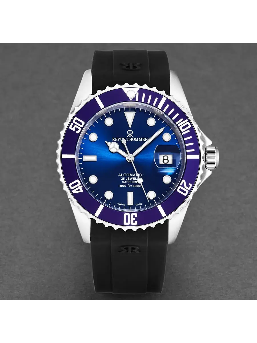 Мужские часы Revue Thommen Diver Automatic с синим циферблатом 17571.2828 — изображение 4 из 6, оттенок серебряный