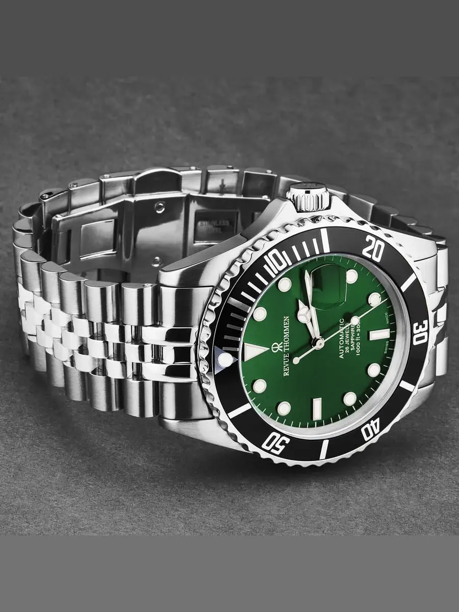Мужские часы Revue Thommen Diver Automatic с зеленым циферблатом 17571.2222 — изображение 2 из 7, оттенок черный