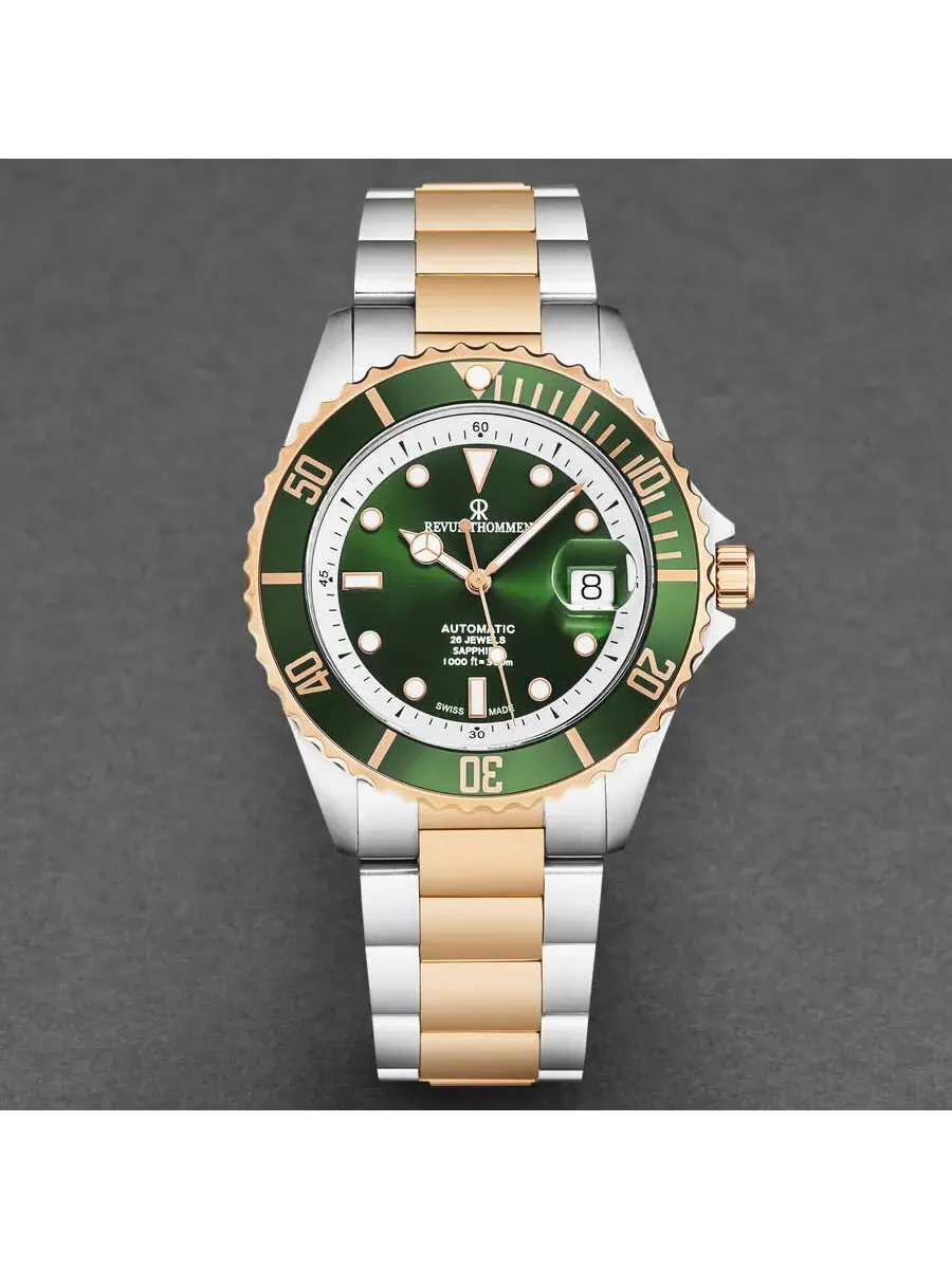 Мужские часы Revue Thommen Diver Automatic с зеленым циферблатом 17571.2454 — изображение 4 из 7, оттенок зеленый