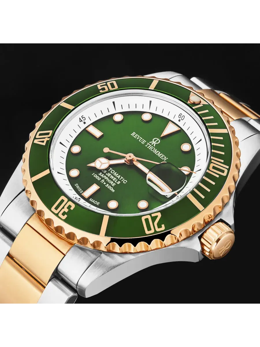 Мужские часы Revue Thommen Diver Automatic с зеленым циферблатом 17571.2454 — изображение 5 из 7, оттенок зеленый