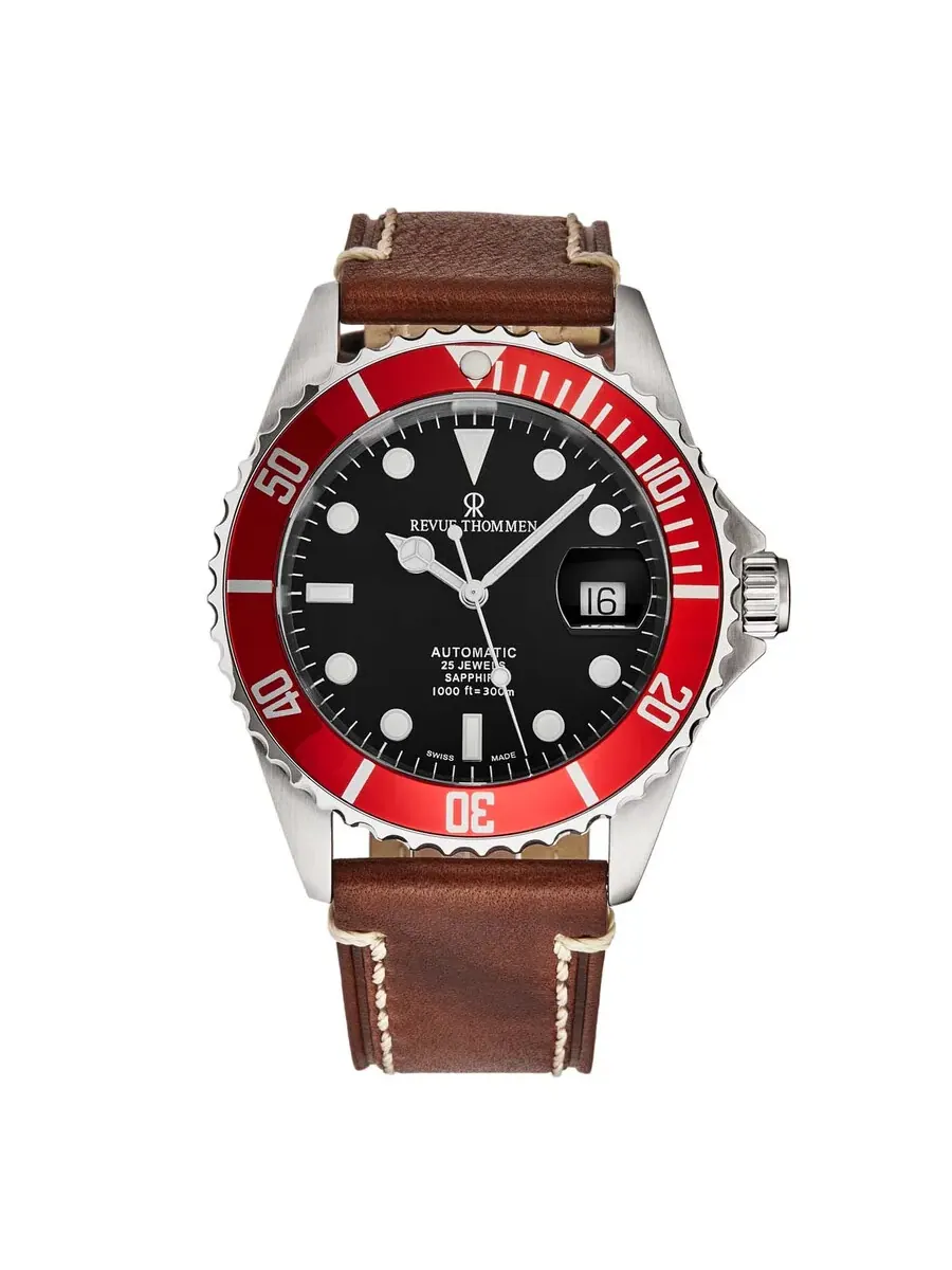Мужские часы Revue Thommen Diver Automatic с черным циферблатом 17571.2536 — изображение 1 из 3, оттенок серебряный