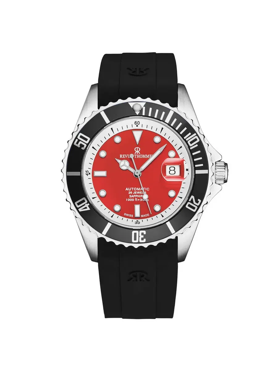 Мужские часы Revue Thommen Diver Automatic с красным циферблатом 17571.2338 — изображение 1 из 7, оттенок черный