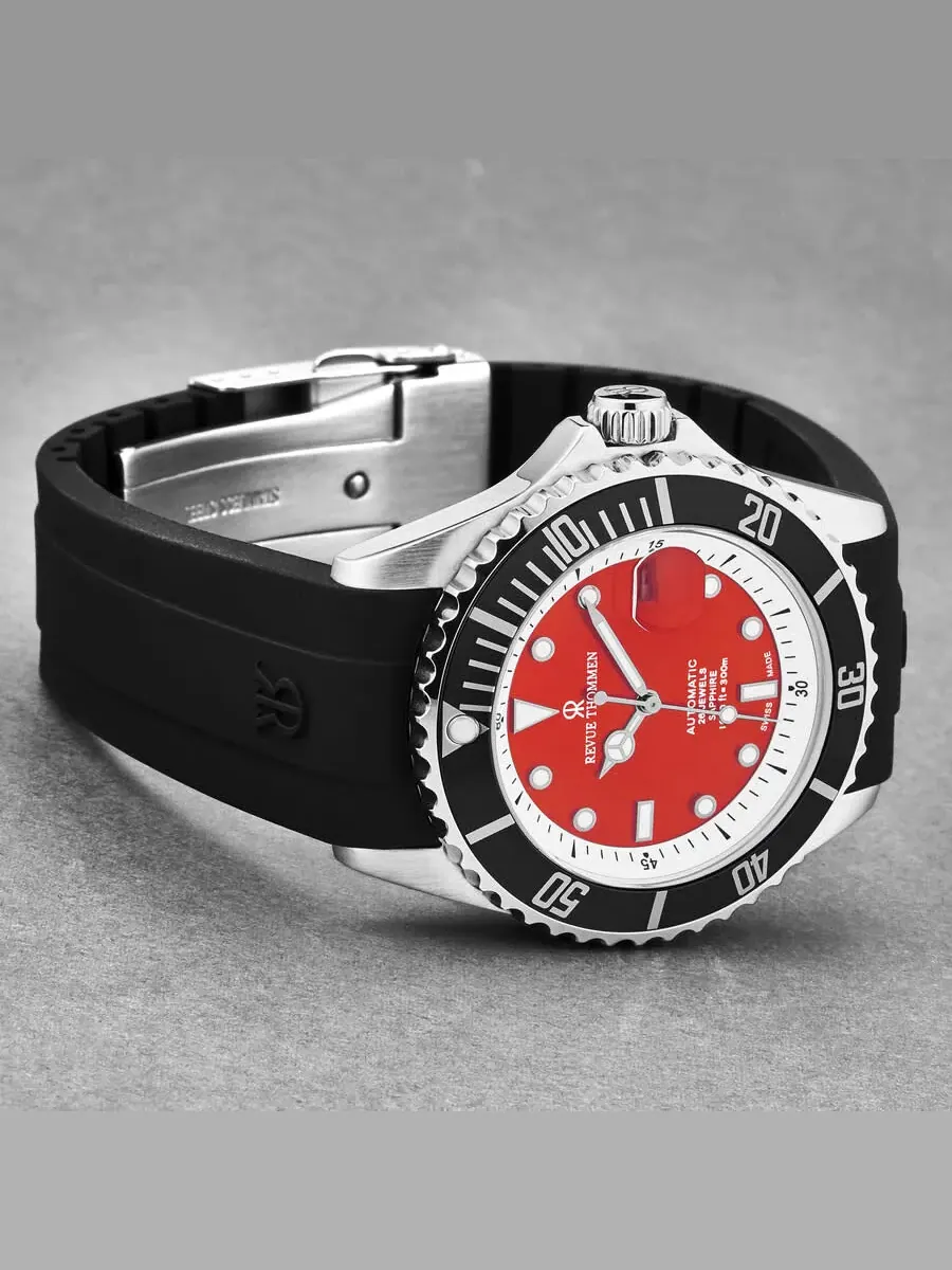 Мужские часы Revue Thommen Diver Automatic с красным циферблатом 17571.2338 — изображение 2 из 7, оттенок черный