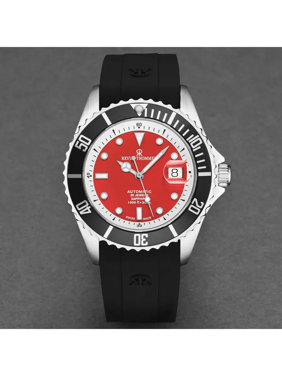 Мужские часы Revue Thommen Diver Automatic с красным циферблатом 17571.2338 — изображение 3 из 7, оттенок черный