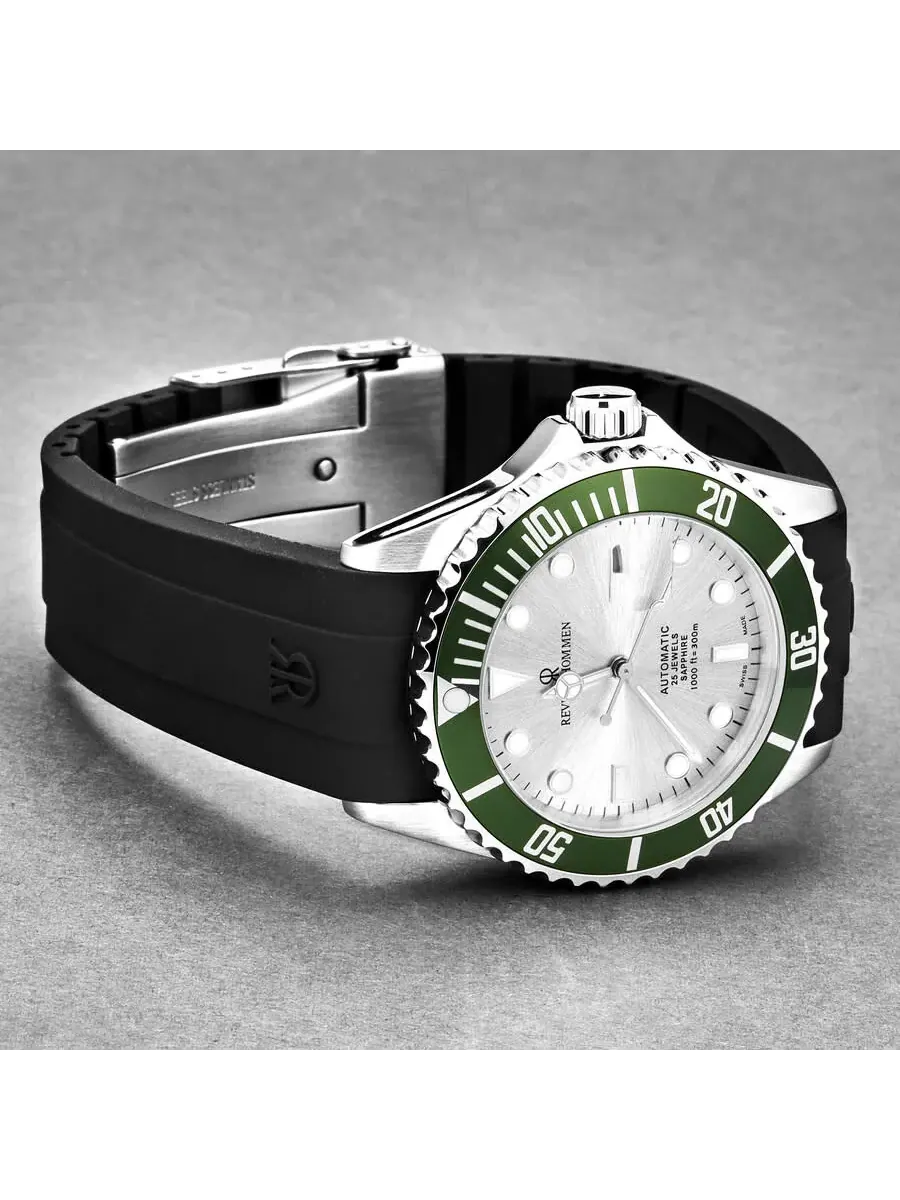 Мужские часы Revue Thommen Diver Automatic с серебристым циферблатом 17571.2824 — изображение 2 из 6, оттенок зеленый