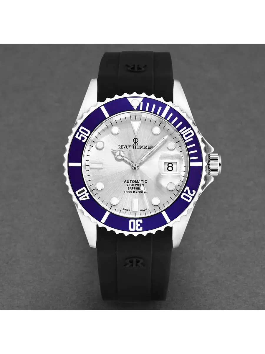 Мужские часы Revue Thommen Diver Automatic с серебристым циферблатом 17571.2825 — изображение 4 из 6, оттенок серебряный