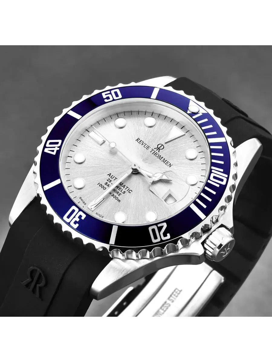 Мужские часы Revue Thommen Diver Automatic с серебристым циферблатом 17571.2825 — изображение 5 из 6, оттенок серебряный