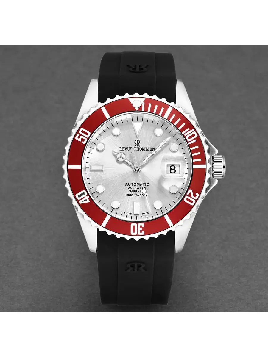 Мужские часы Revue Thommen Diver Automatic с серебристым циферблатом 17571.2826 — изображение 4 из 6, оттенок серебряный