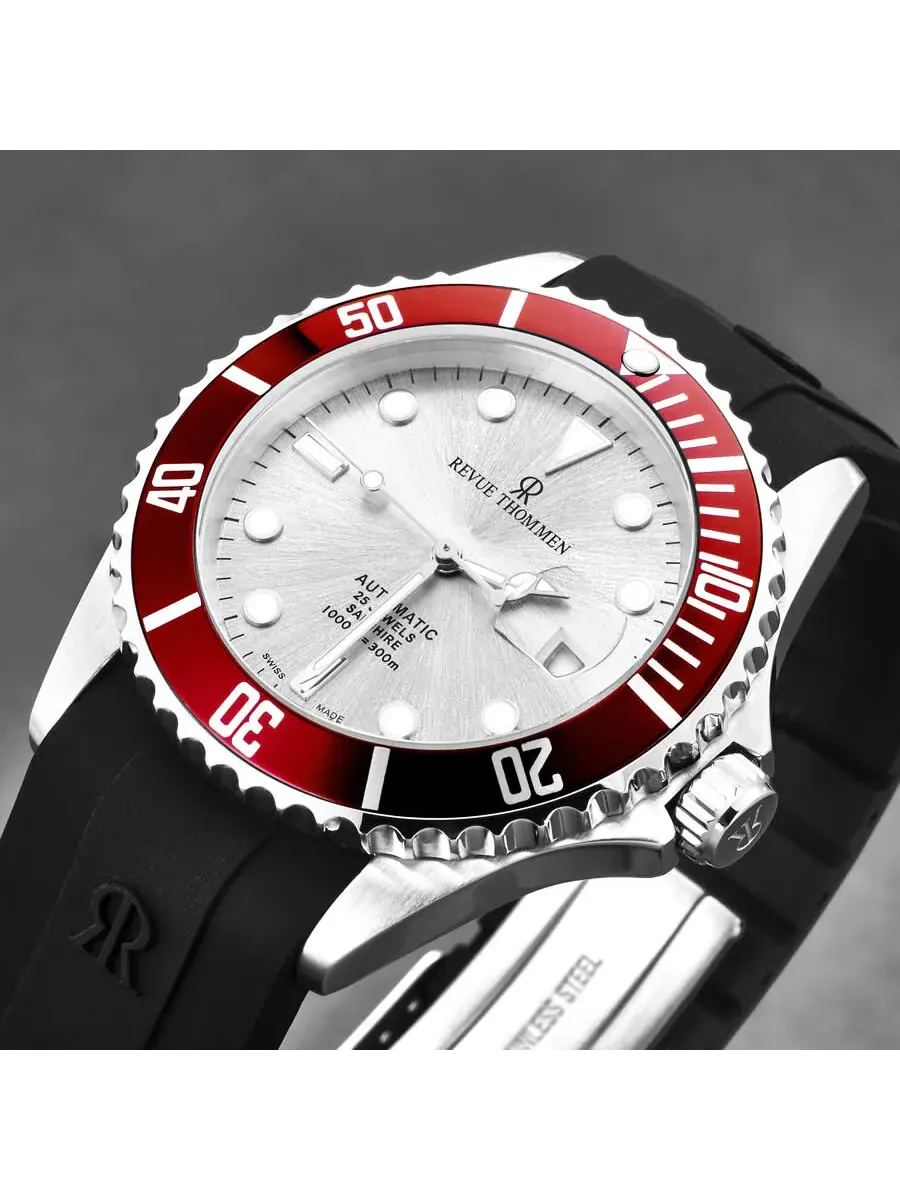 Мужские часы Revue Thommen Diver Automatic с серебристым циферблатом 17571.2826 — изображение 5 из 6, оттенок серебряный