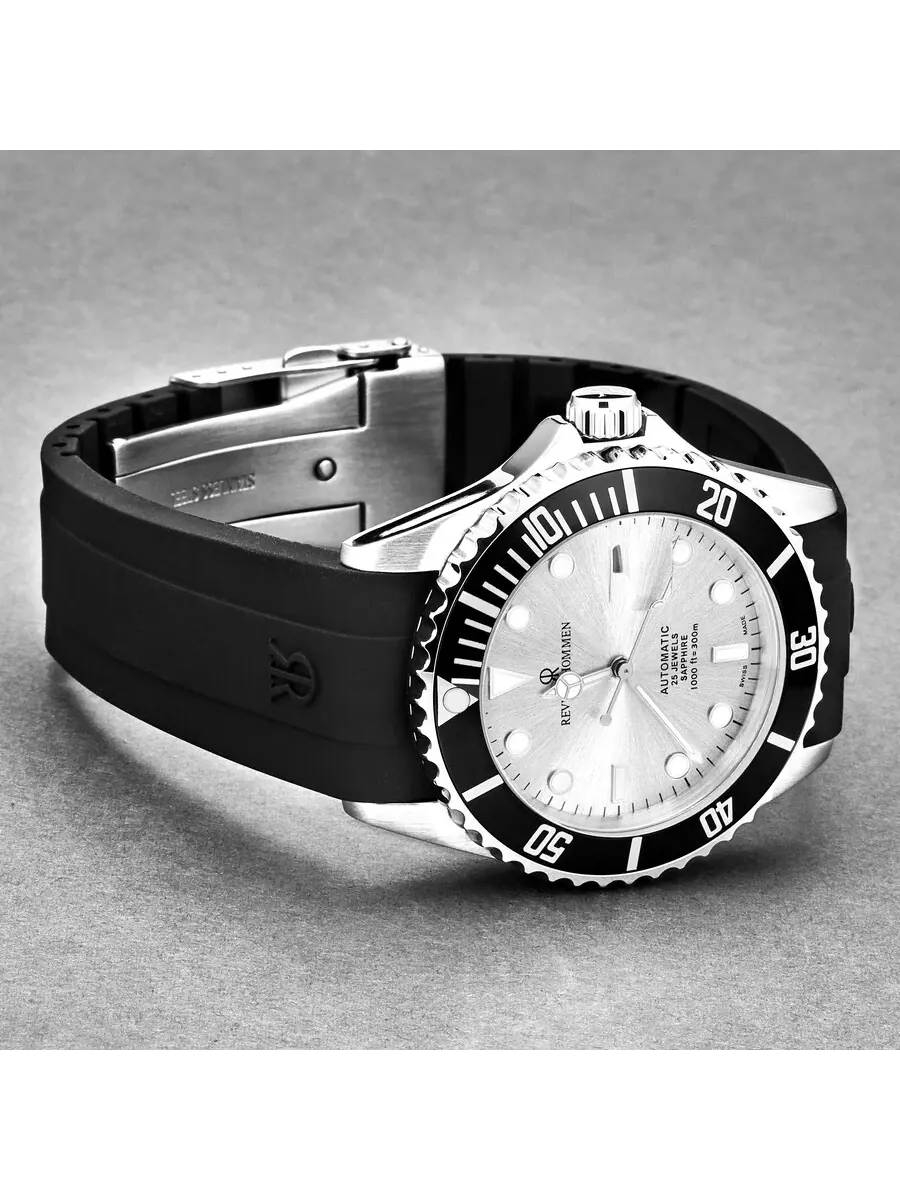 Мужские часы Revue Thommen Diver Automatic с серебристым циферблатом 17571.2827 — изображение 2 из 6, оттенок черный