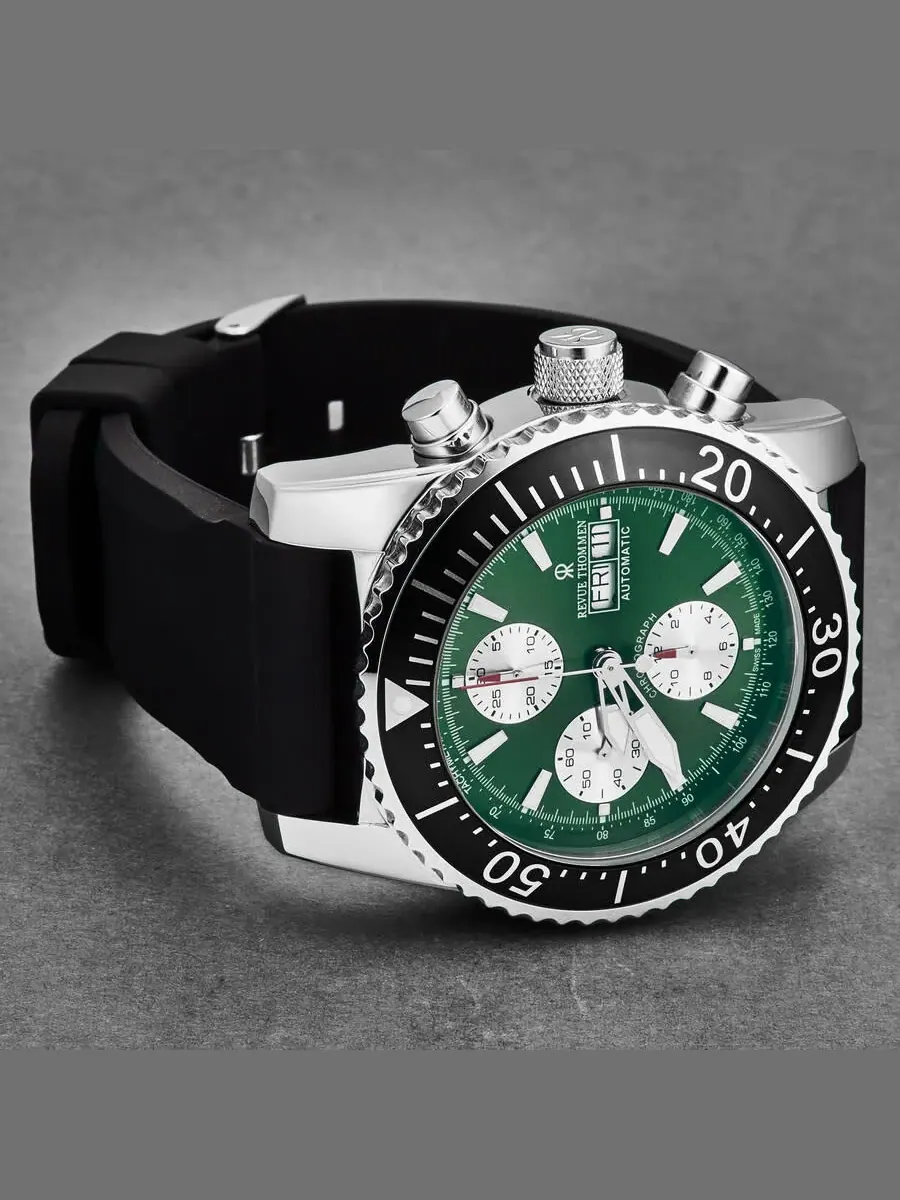 Мужские часы Revue Thommen Diver Chronograph Automatic с зеленым циферблатом 17030.6521 — изображение 2 из 4