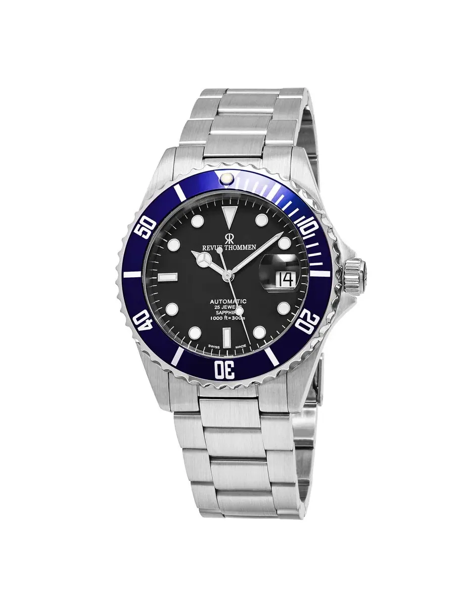 Мужские часы Revue Thommen Diver XL Automatic с черным циферблатом 17571.2135 — изображение 1 из 3, оттенок серебряный