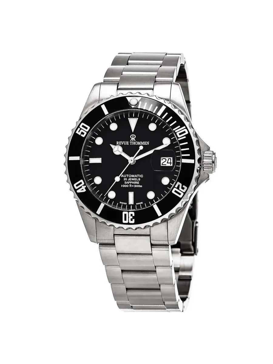 Мужские часы Revue Thommen Diver XL Automatic с черным циферблатом 17571.2137 — изображение 1 из 3, оттенок серебряный