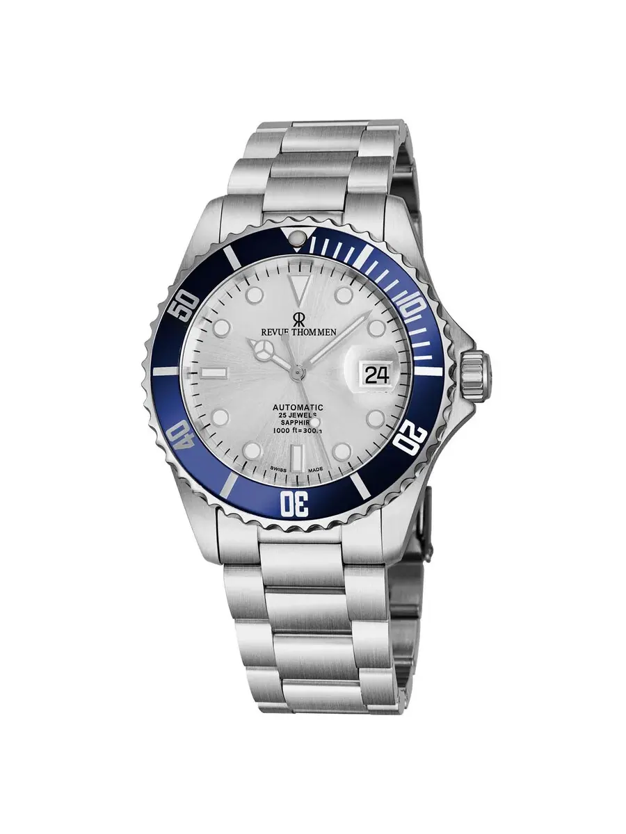 Мужские часы Revue Thommen Diver XL Automatic с серебристым циферблатом 17571.2125 — серебристый