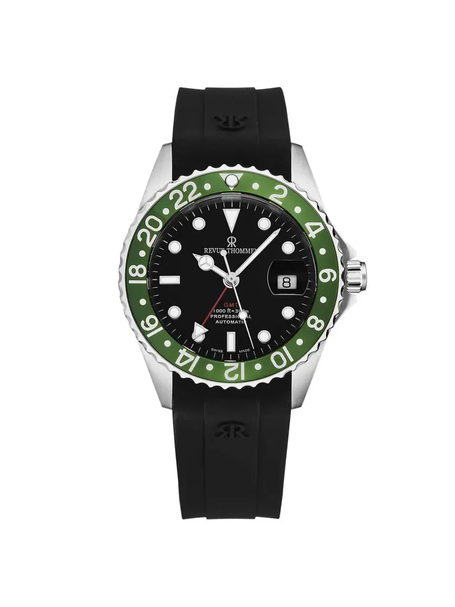 Мужские часы Revue Thommen GMT Diver Automatic с черным циферблатом 17572.2834 — изображение 1 из 7, оттенок черный