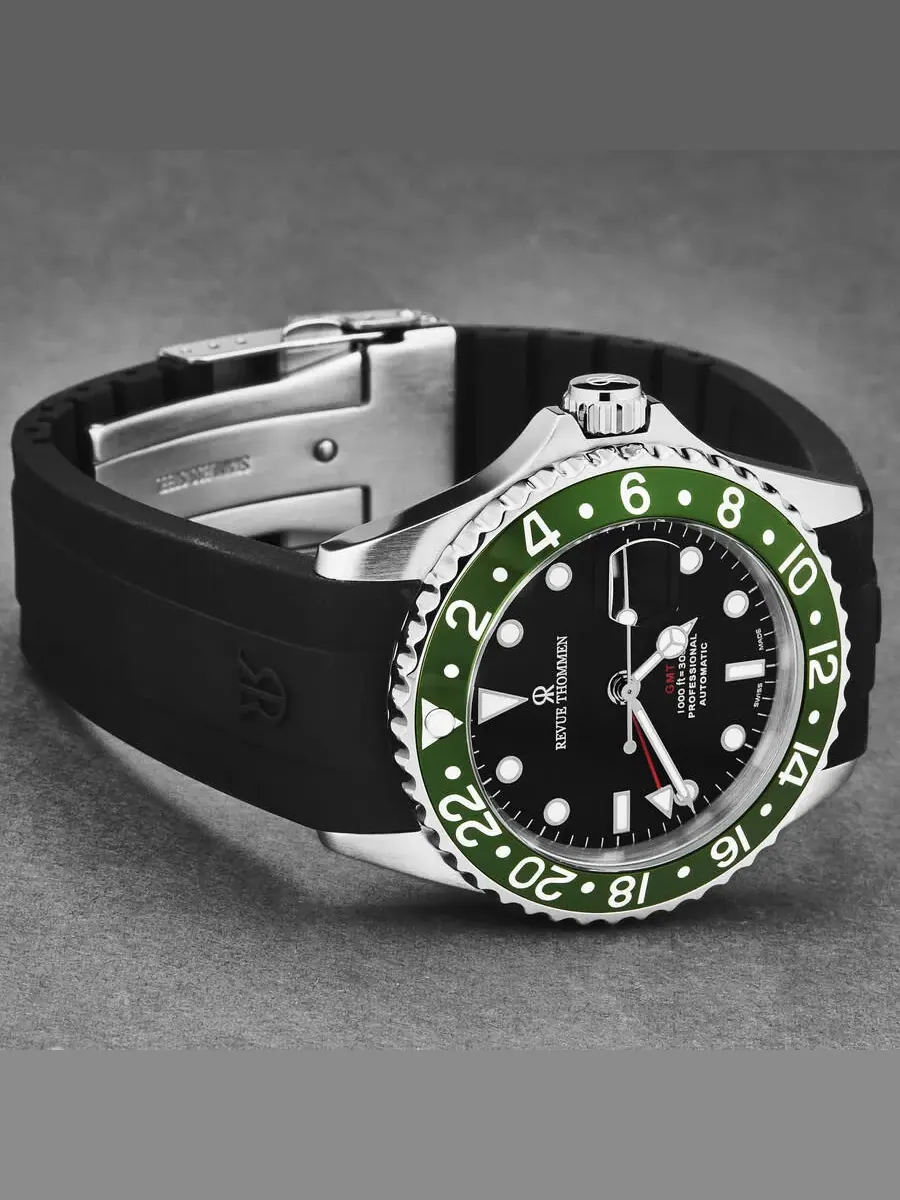 Мужские часы Revue Thommen GMT Diver Automatic с черным циферблатом 17572.2834 — изображение 2 из 7, оттенок черный