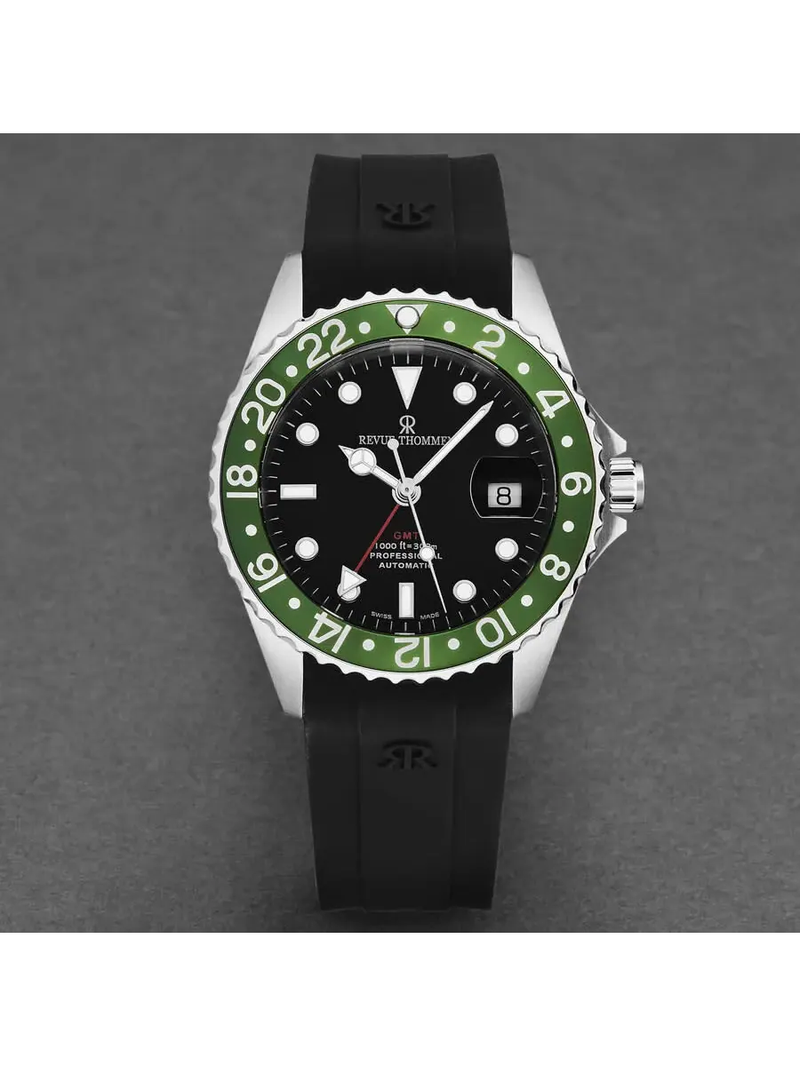 Мужские часы Revue Thommen GMT Diver Automatic с черным циферблатом 17572.2834 — изображение 4 из 7, оттенок черный