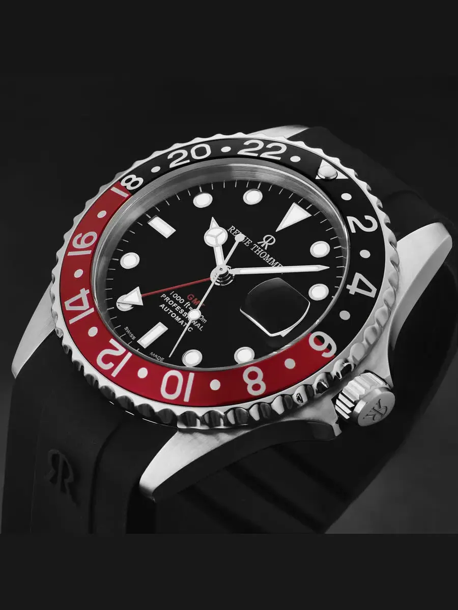 Мужские часы Revue Thommen GMT Diver Automatic с черным циферблатом 17572.2836 — изображение 5 из 7, оттенок серебряный