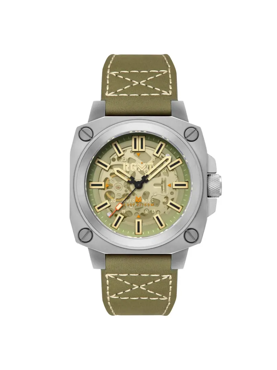 Мужские часы RGMT Altimeter с зеленым циферблатом RG-8064-06 — серебристый