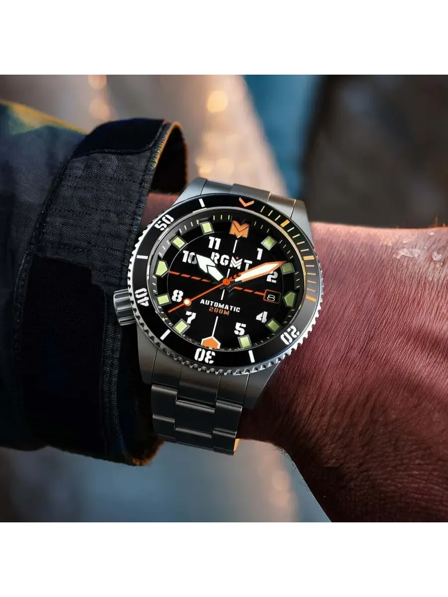 Мужские часы RGMT Recon Diver Automatic с черным циферблатом RG-8075-11 — изображение 2 из 4, оттенок черный